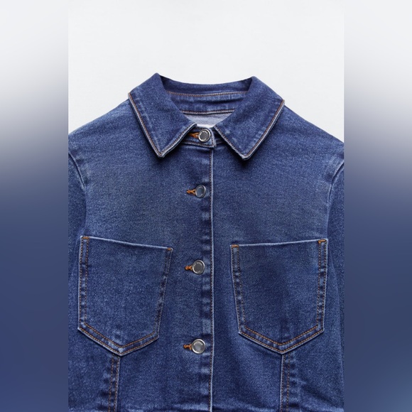SOLD:ZARA DENIM SHIRT DRESS. NWT - Picture 9 of 9